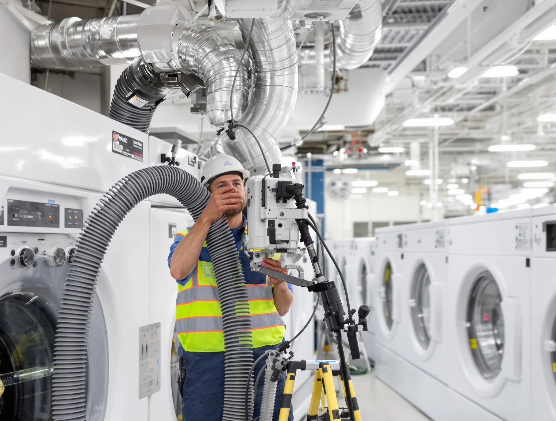 South Park Dryer Vent Cleaning team performing commercial-grade dryer vent cleaning at a business facility in South Park
