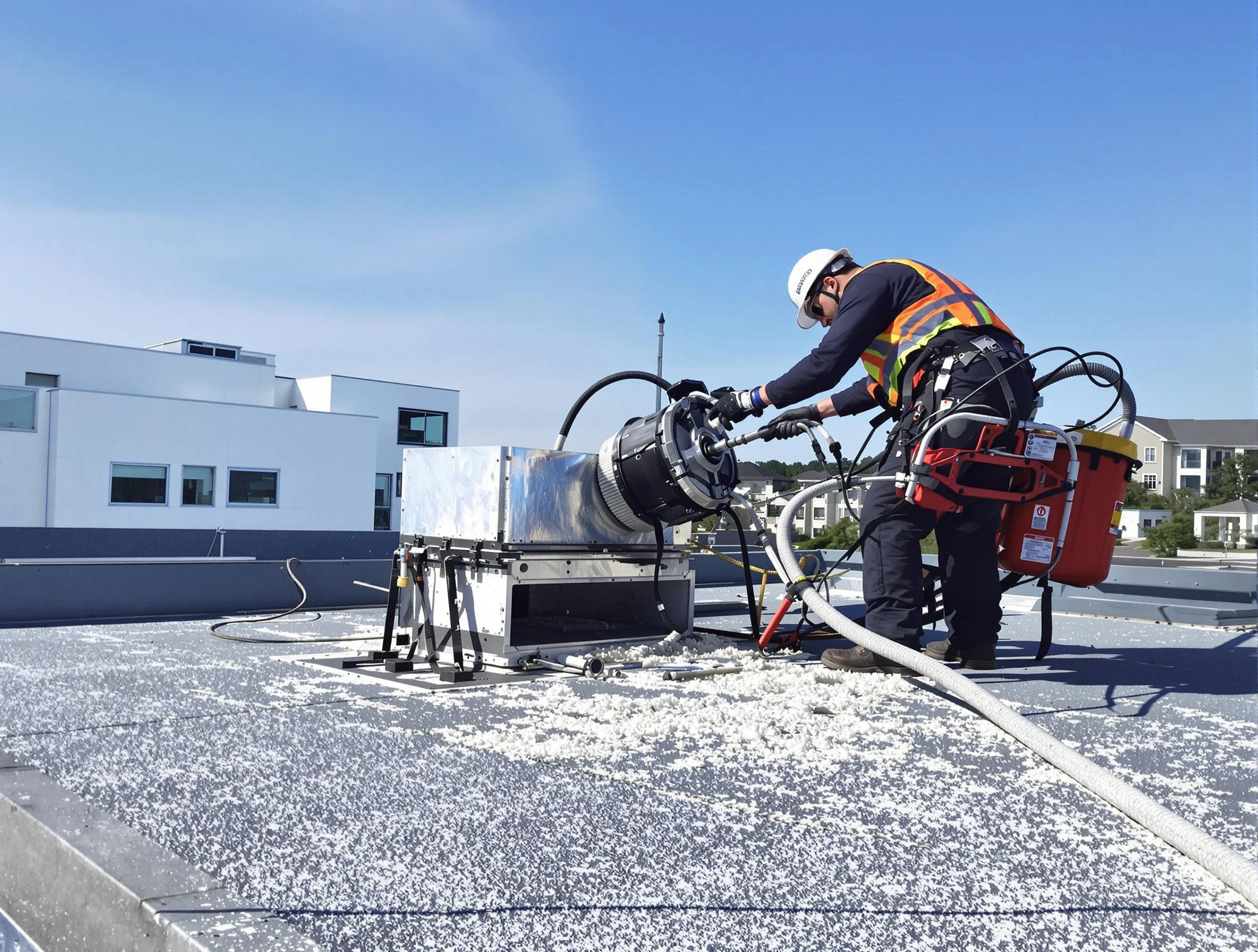 Cleaning Dryer Vent On Roof in South Park