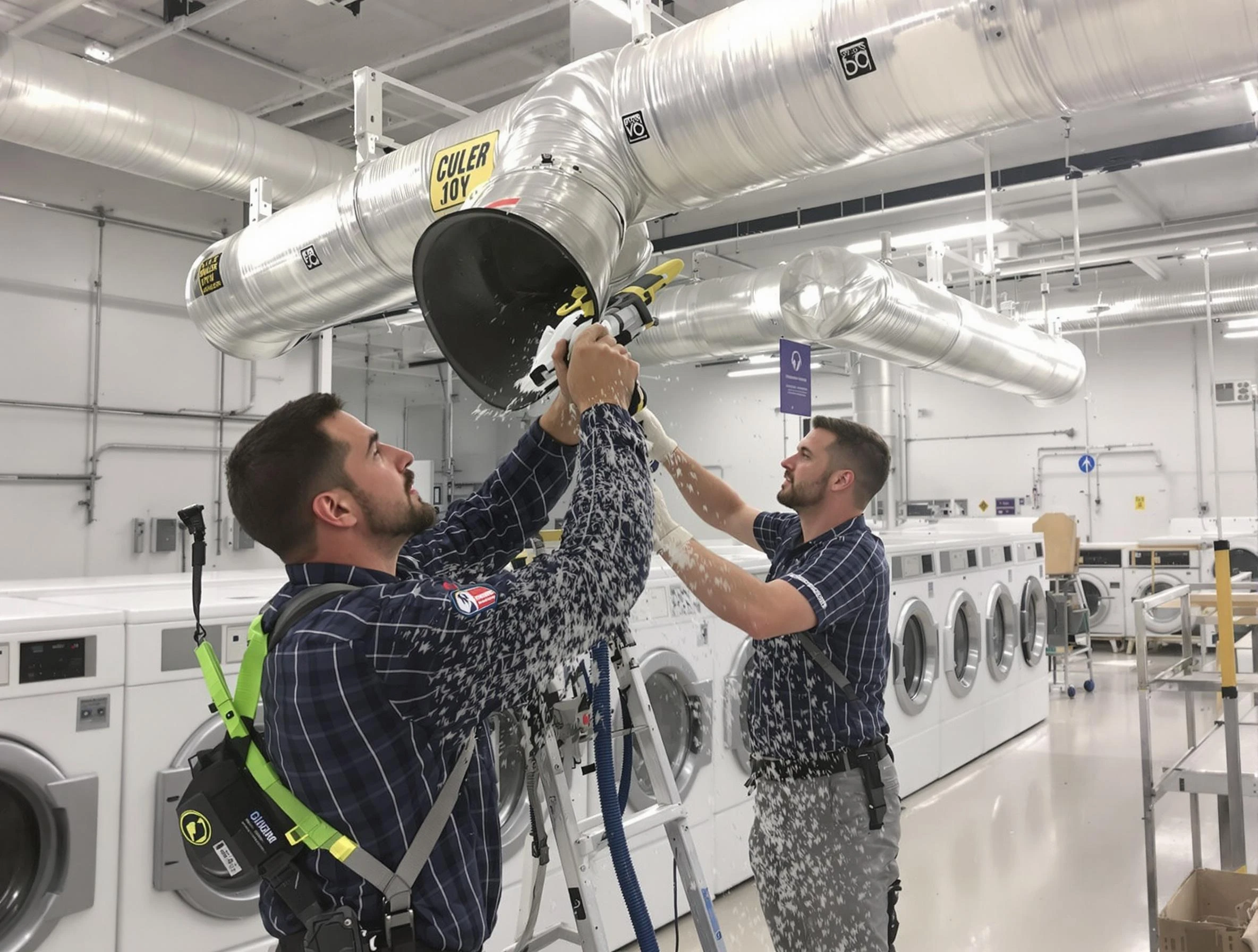 South Park Dryer Vent Cleaning team performing large-scale commercial dryer vent cleaning in South Park